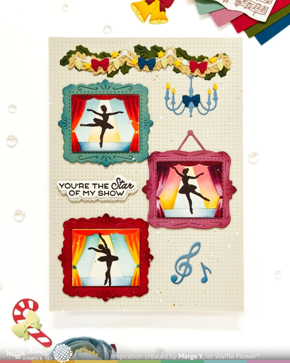 Postage Collage Ballerina Silhouettes Stamp Set