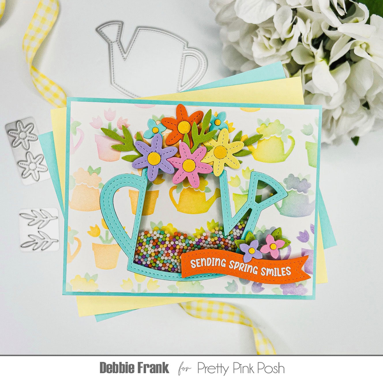Layered Watering Can Floral Stencils