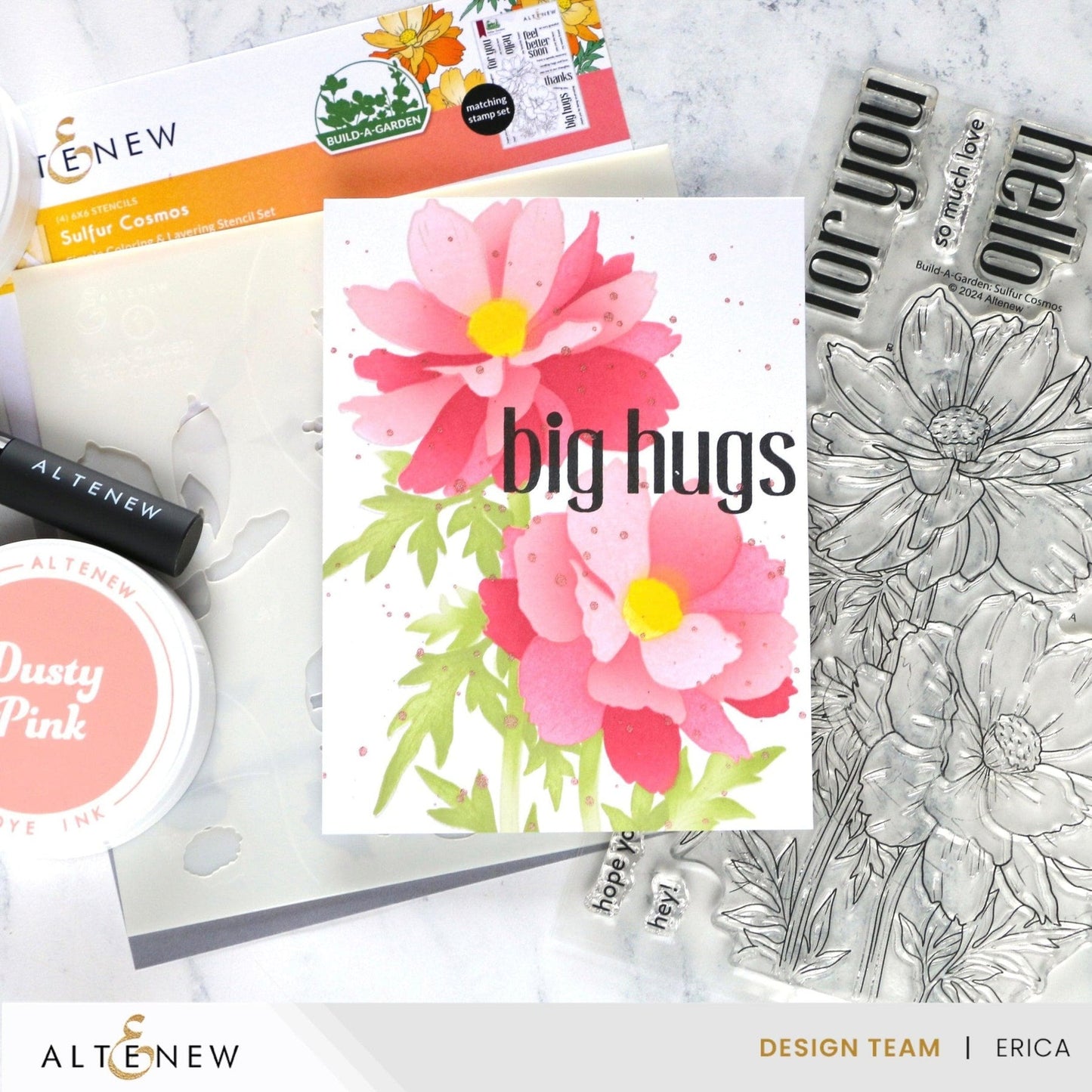 Build-A-Garden: Sulfur Cosmos Stamp & Stencil