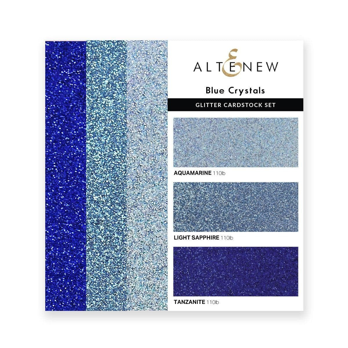 Glitter Gradient 3x6 Cardstock Blue Crystals