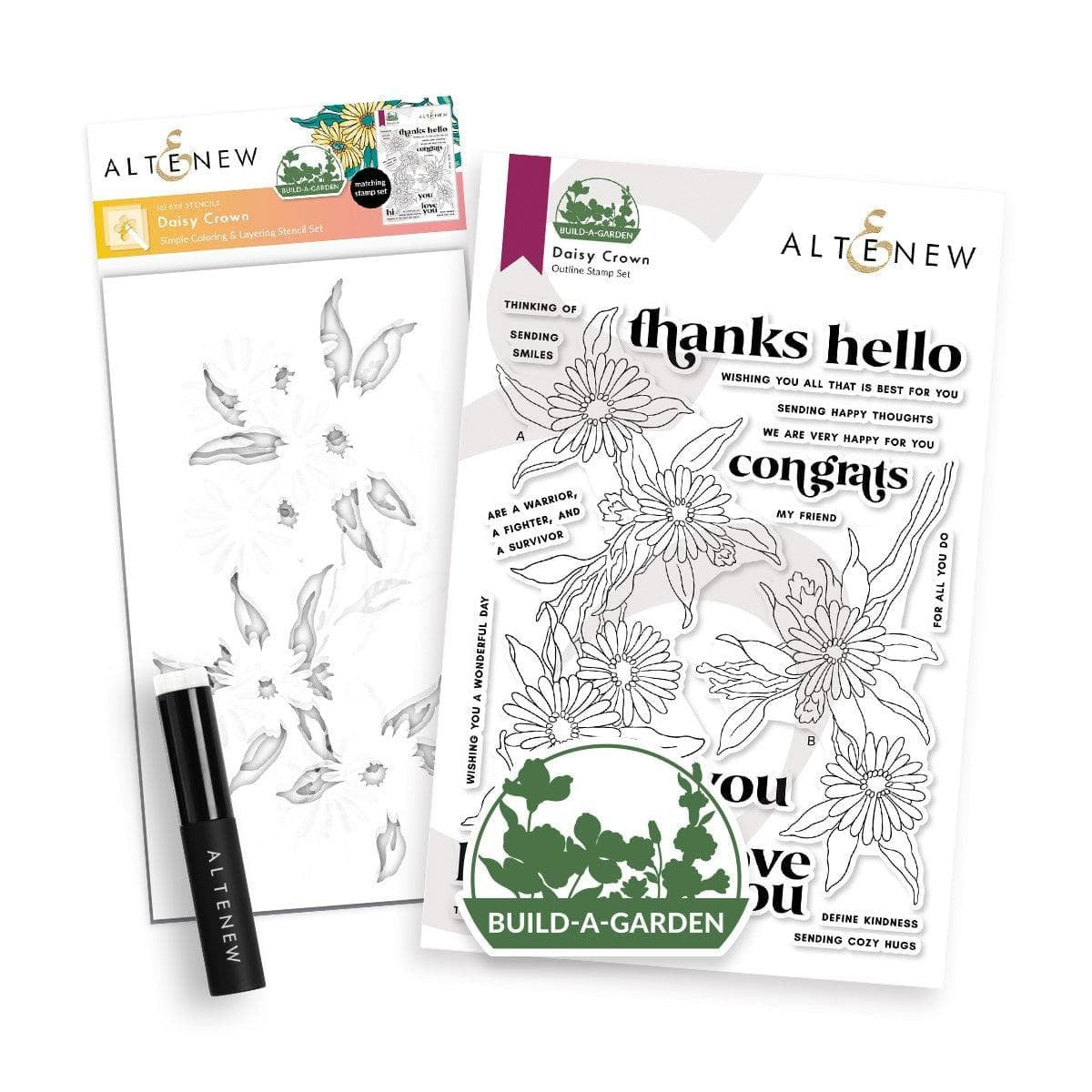 Build-A-Garden: Daisy Crown Stamp & Stencil Set