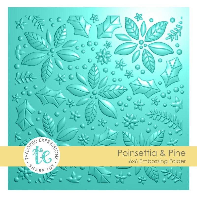 Poinsettia & Pine 3D Embossing Folder