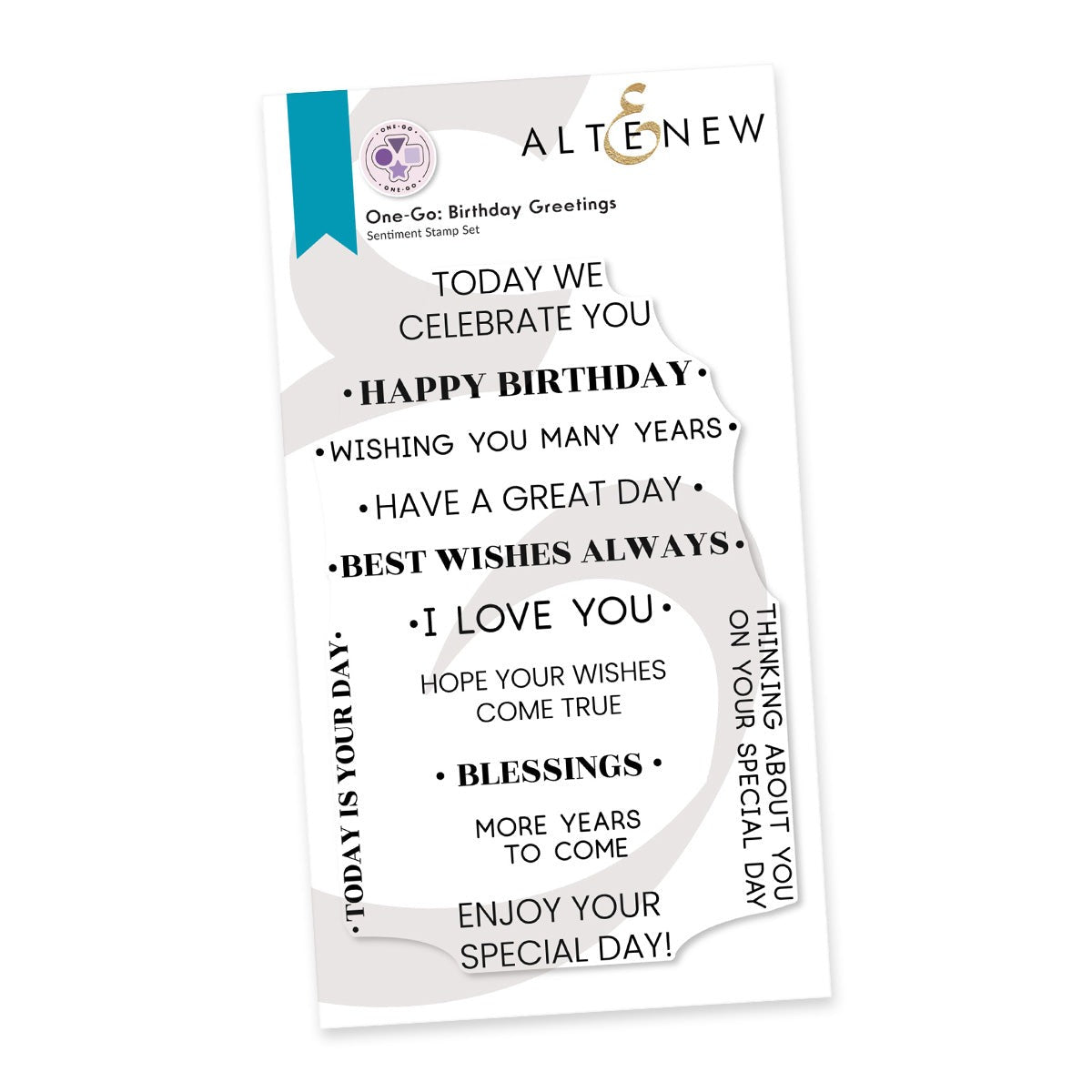 One-Go: Birthday Greetings Stamp Set