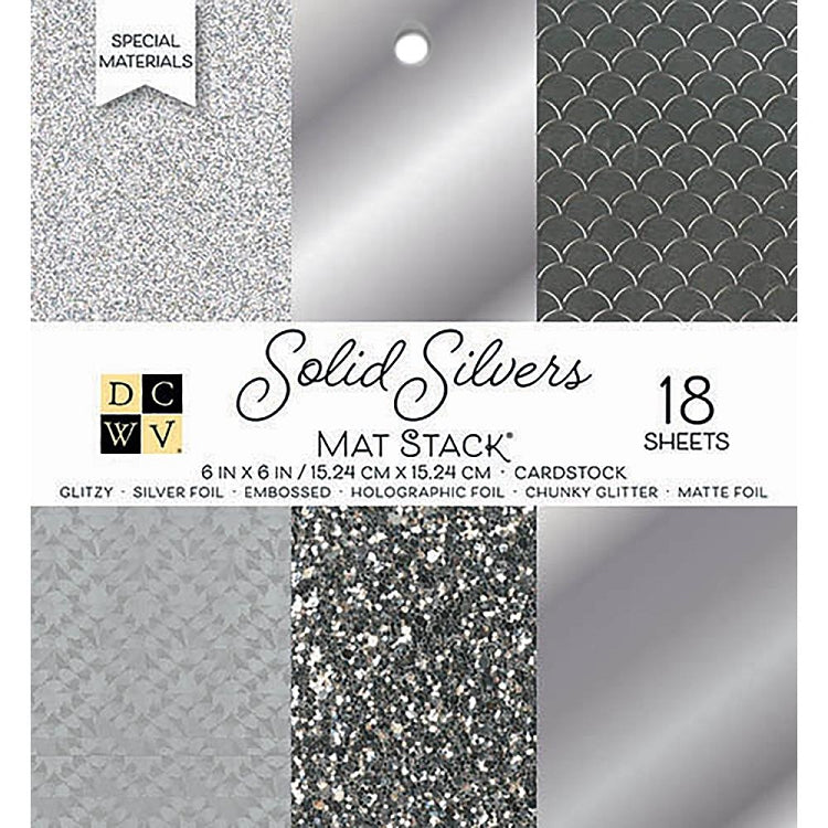 Solid Silvers 6x6 Cardstock Stack