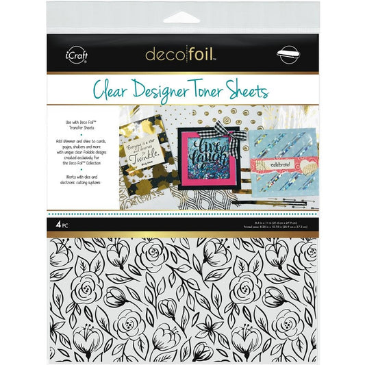 8.5x11 Deco Foil Floral Sketch Toner Sheets