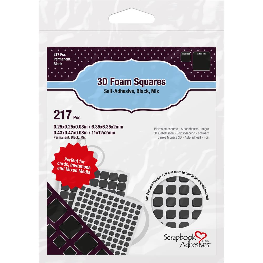 3D Foam Squares Black Mix