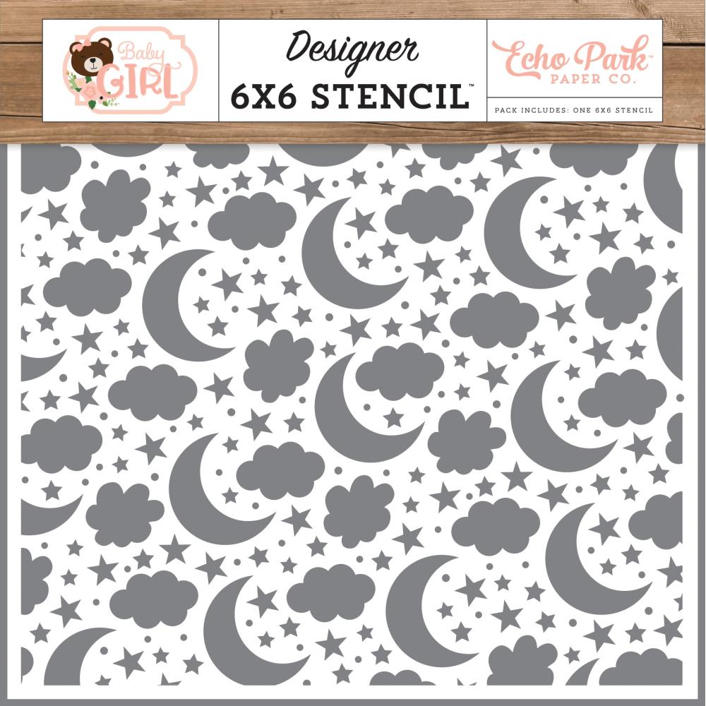 Baby Girl Good Night Baby Stencil