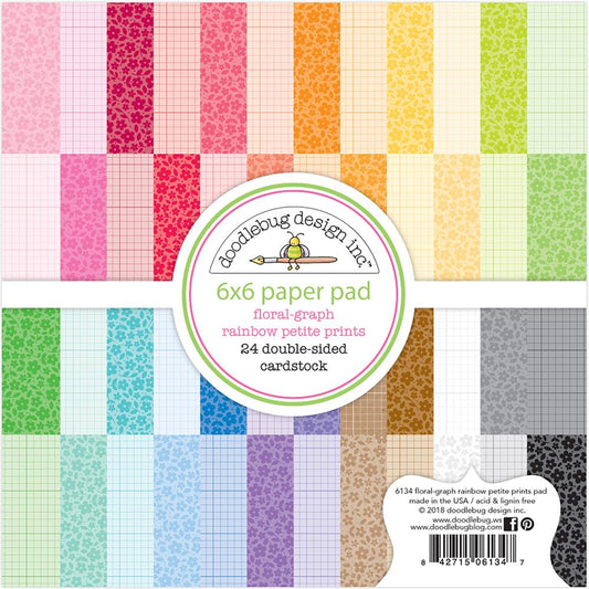 Floral-Graph Rainbow 6x6 Paper Pad