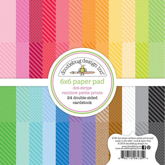 Dot-Stripe Rainbow 6x6 Paper Pad