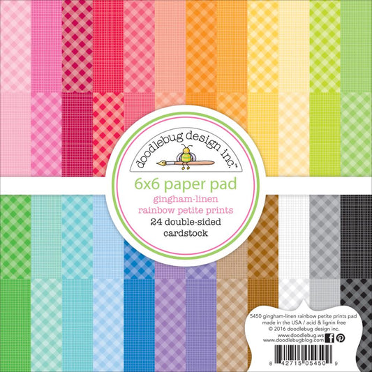 Gingham-Linen Rainbow 6x6 Paper Pad