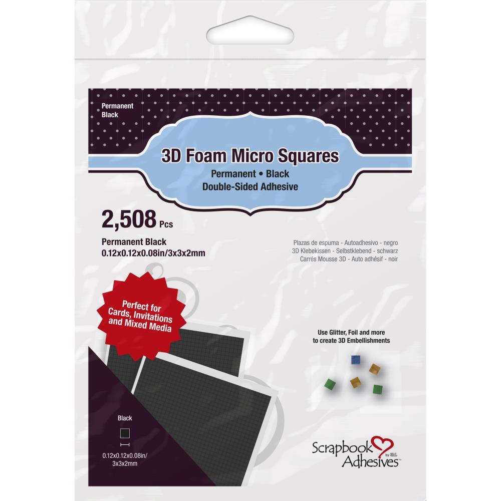 3D Foam Micro Squares Black
