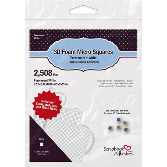 3D Foam Micro Squares White