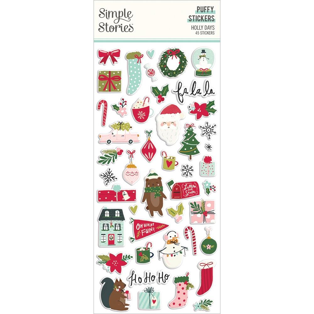 Holly Days Puffy Stickers