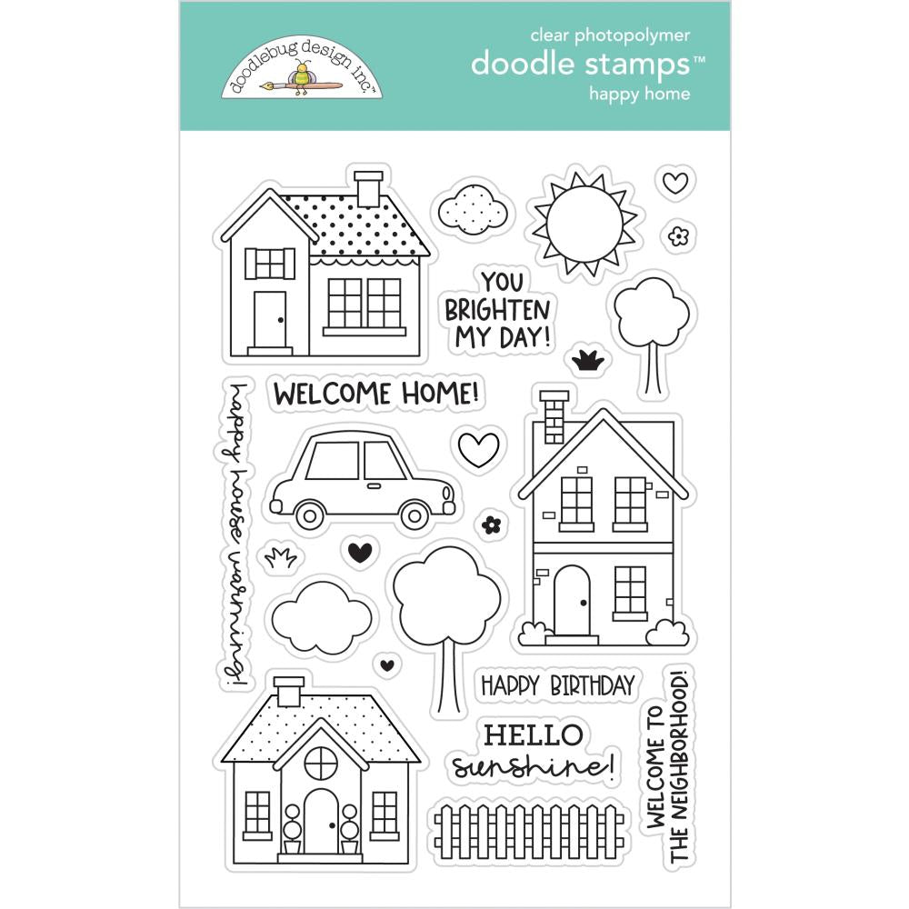 My Happy Place Happy Home Doodle Stamps