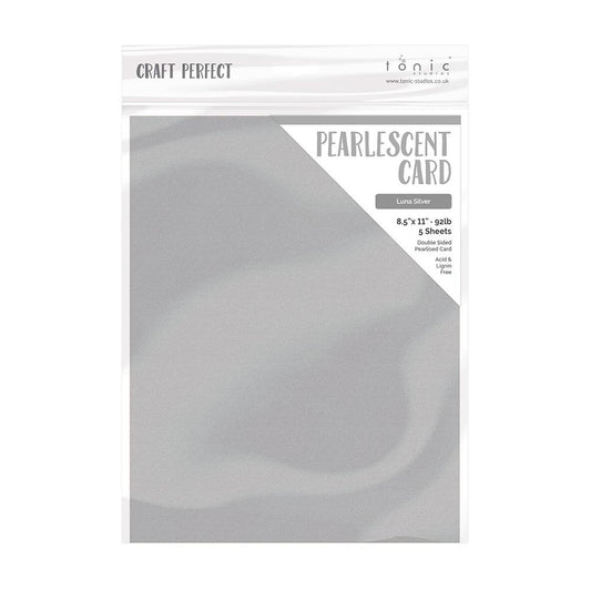 Pearlescent Cardstock 8.5x11 Luna Silver