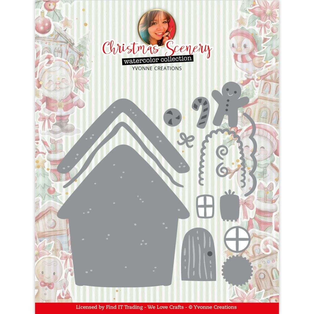 Christmas Scenery Gingerbread House Dies