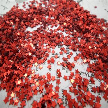 3mm Sparkling Star Sequin - Red