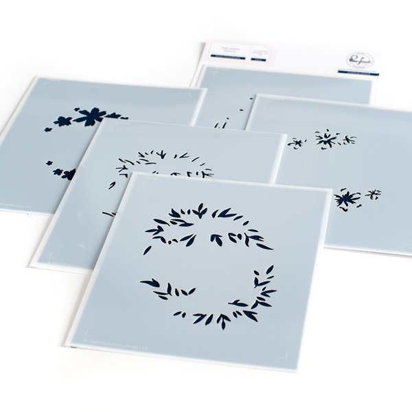 Rustic Floral Wreath Layering Stencil Set