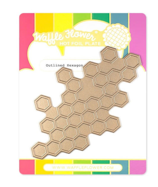 Outlined Hexagons Foil Plate