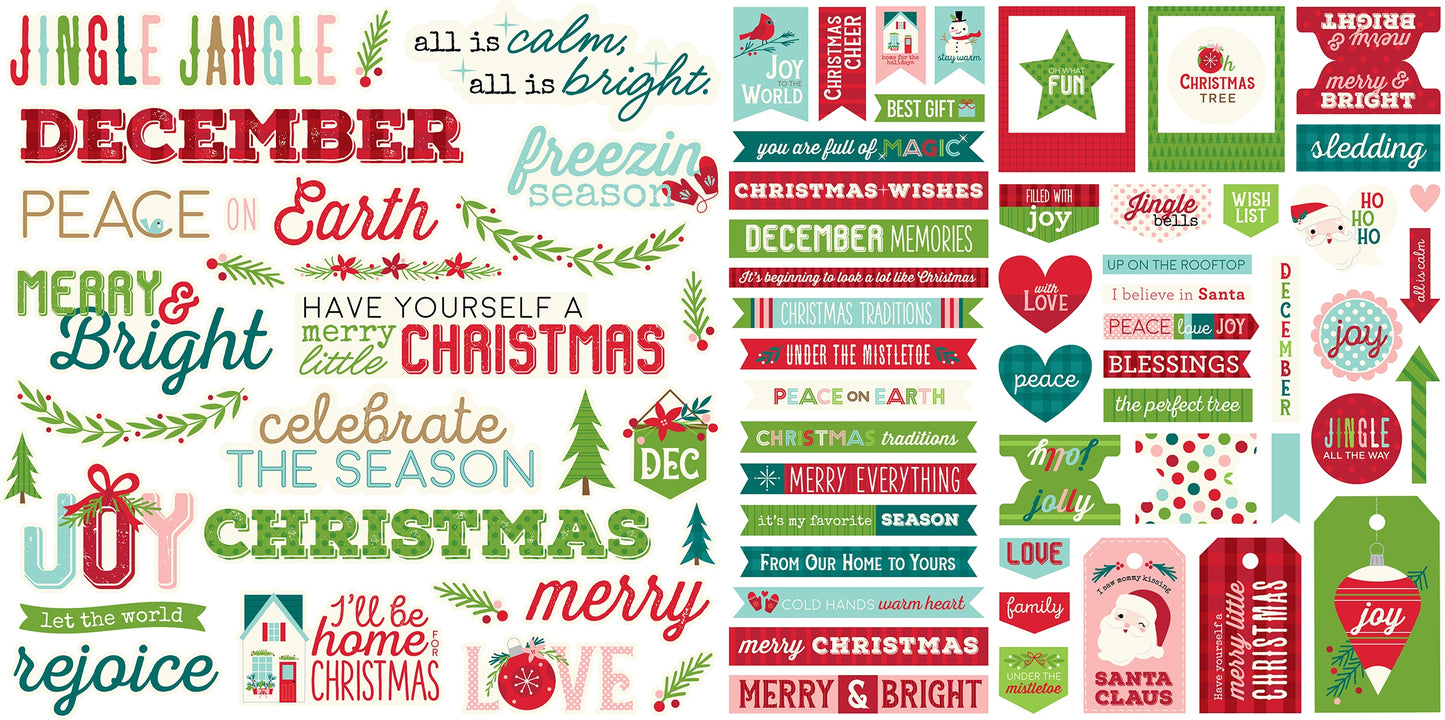 Merry Little Christmas Words Ephemera