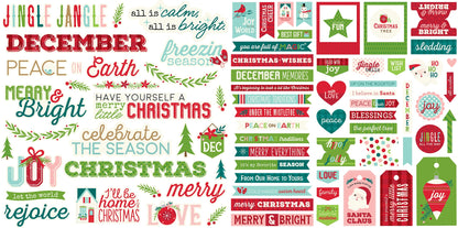 Merry Little Christmas Words Ephemera