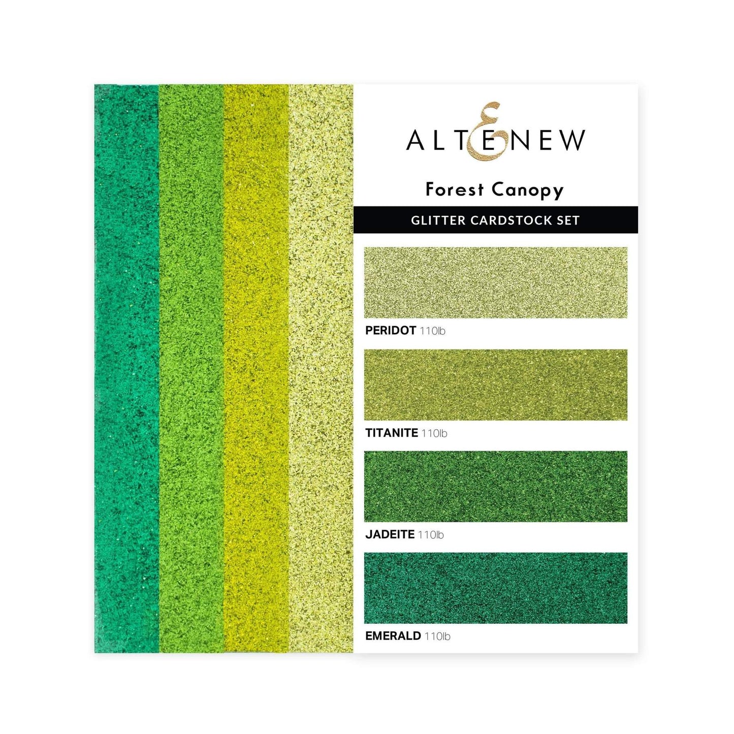 Glitter Gradient 3x6 Cardstock Forest Canopy