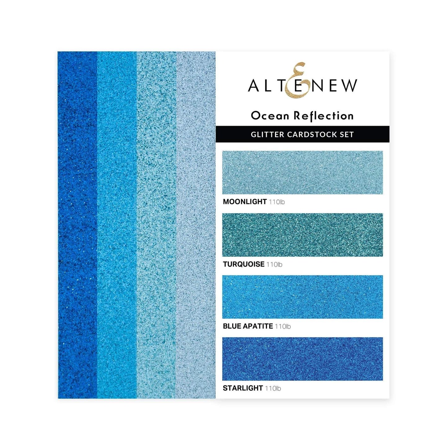 Glitter Gradient 3x6 Cardstock Ocean Reflection