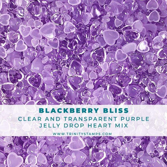 Blackberry Bliss Jelly Drop Hearts Embellishment Mix