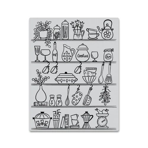 Kitchen Shelf Background Stamp