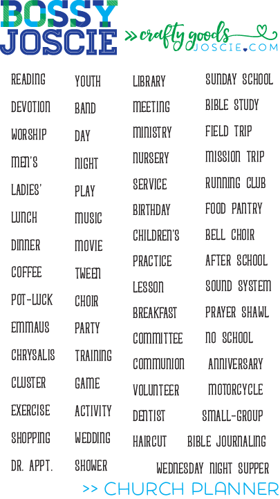 Church Planner Stamp Set