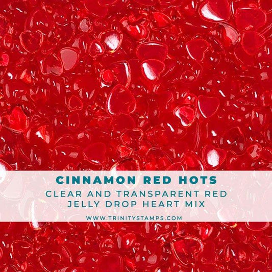 Cinnamon Red Hots Jelly Drop Hearts Embellishment Mix