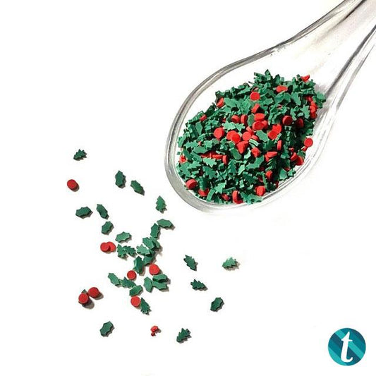 Deck The Halls - Holly and Berries Clay Embellishment Mix