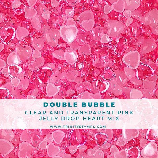 Double Bubble Jelly Drop Hearts Embellishment Mix