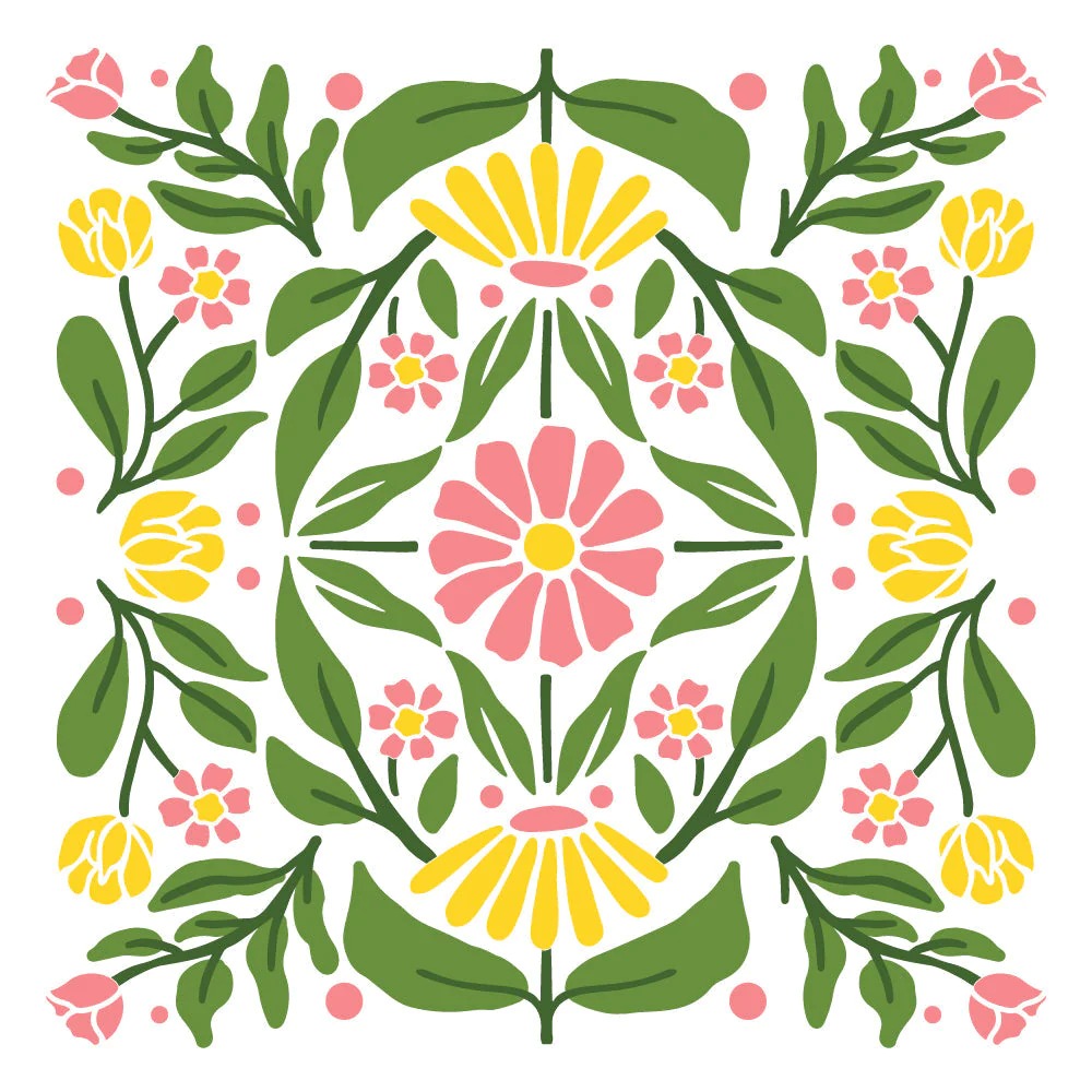 Folk Art Daisy Stencils