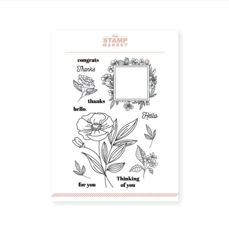 Framed Floral Stamp Set
