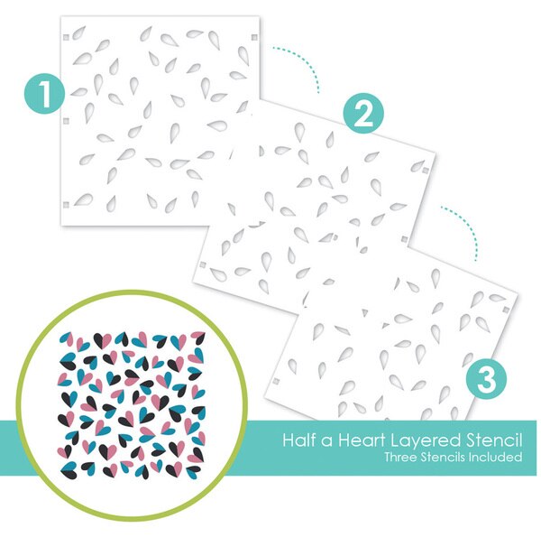 Half a Heart Layering Stencils