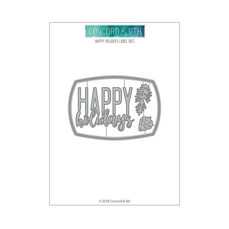 Happy Holidays Label Dies