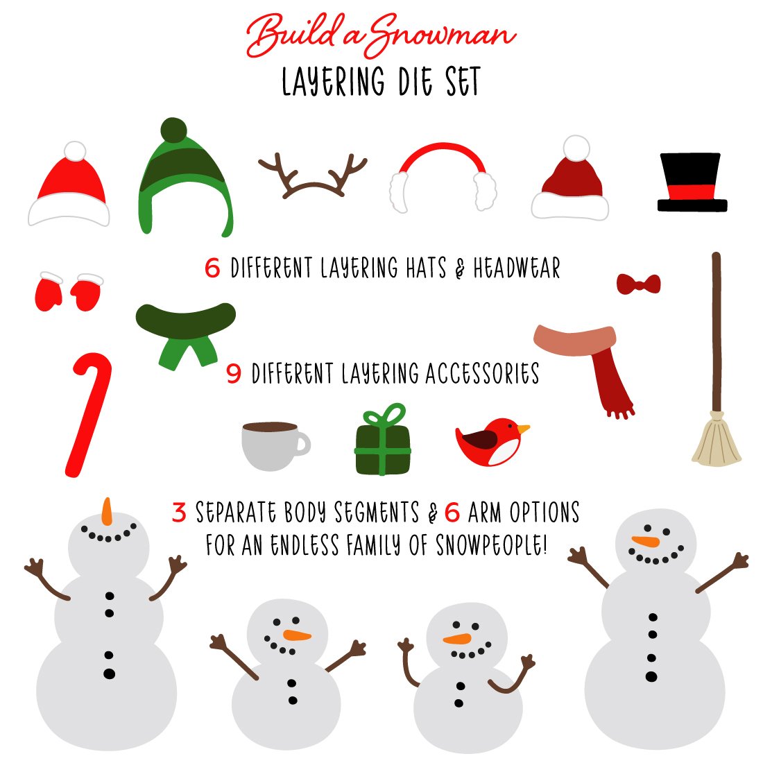 Build A Snowman Honey Cuts