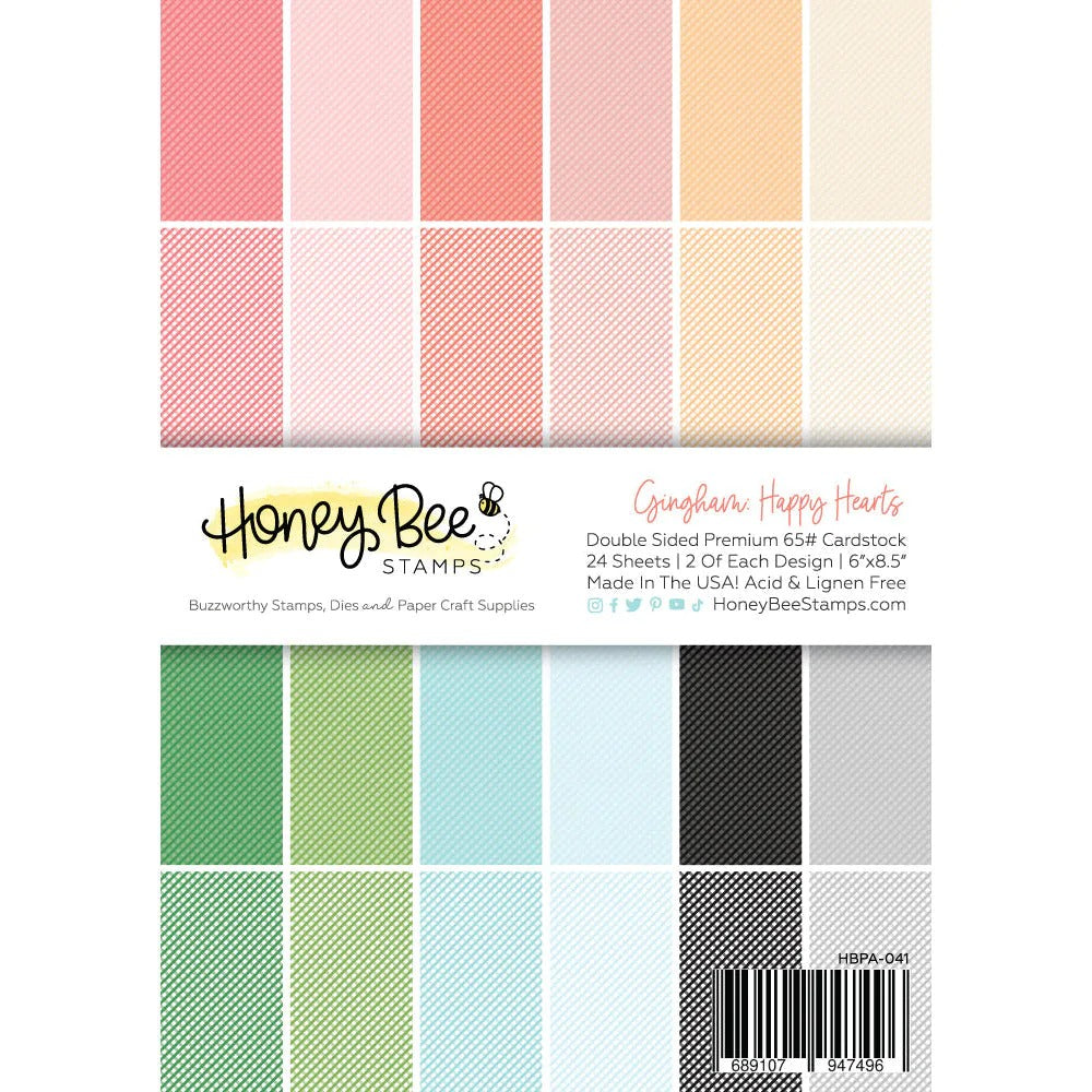 Happy Hearts Gingham 6x8.5 Paper Pad