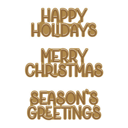 Three Holiday Messages Hot Foil Plate