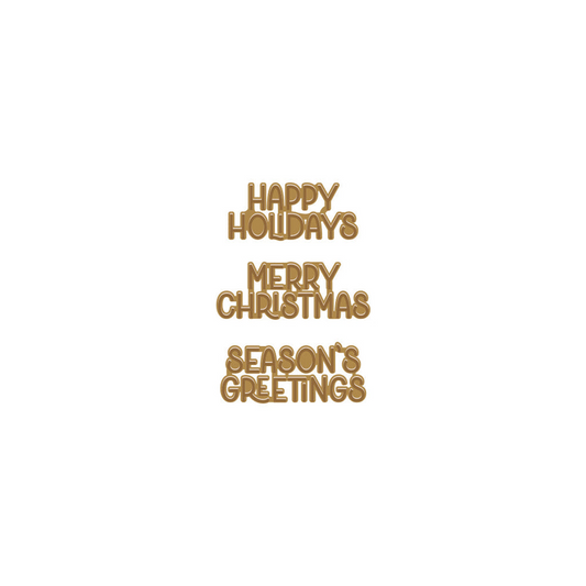 Three Holiday Messages Hot Foil Plate