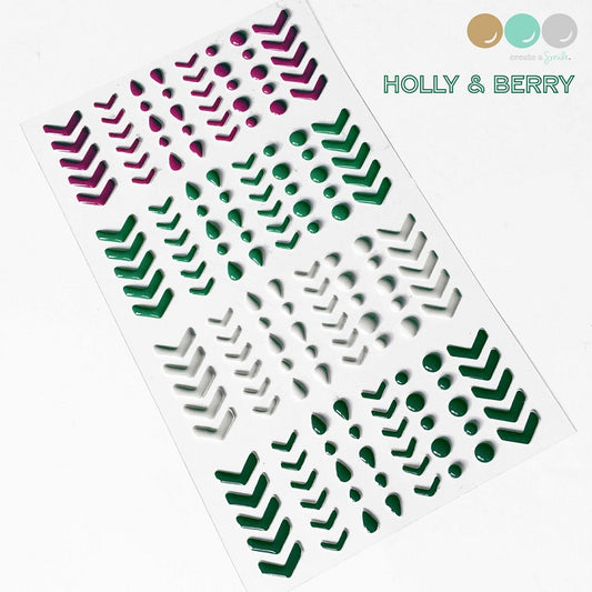Holly & Berry Enamel Dots