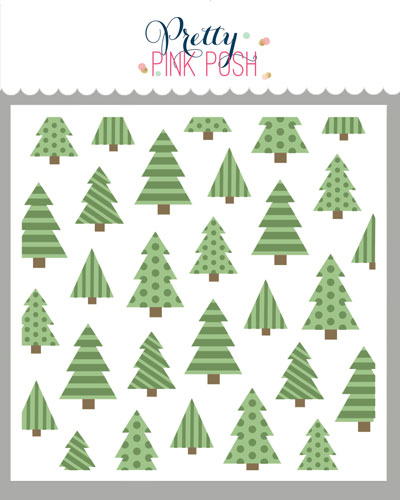 Layered Christmas Trees Stencils