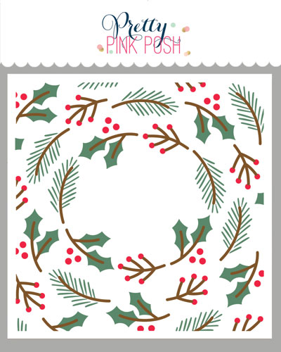 Layered Winter Wreath Stencils