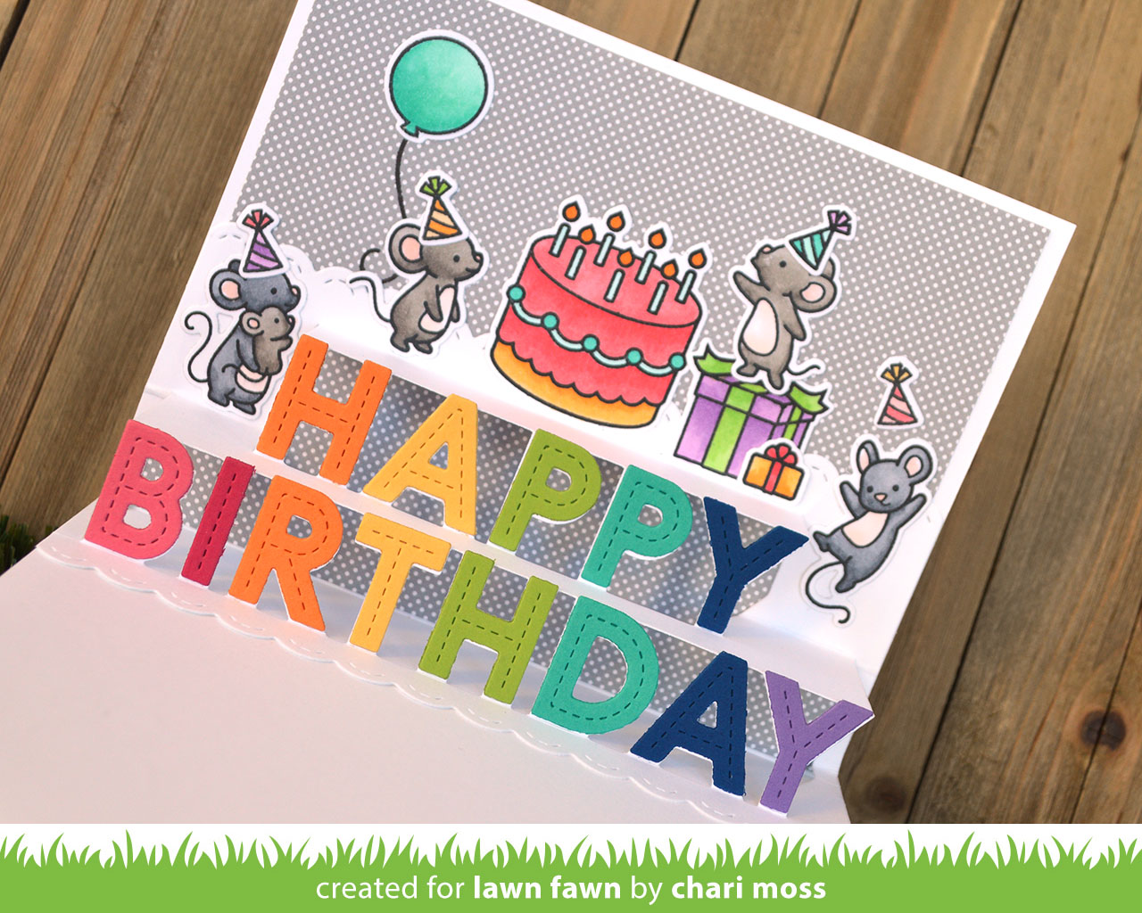 Pop-Up Happy Birthday Lawn Cuts