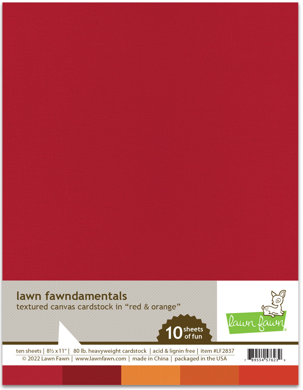 Textured Canvas 8.5 X 11 Cardstock - Red And Orange