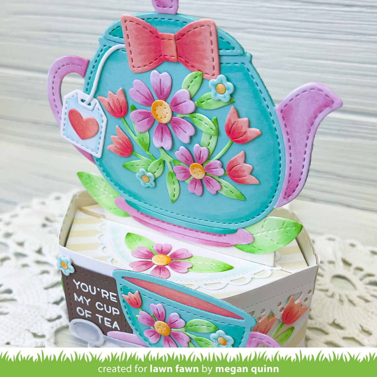 Stitched Teapot Lawn Cuts
