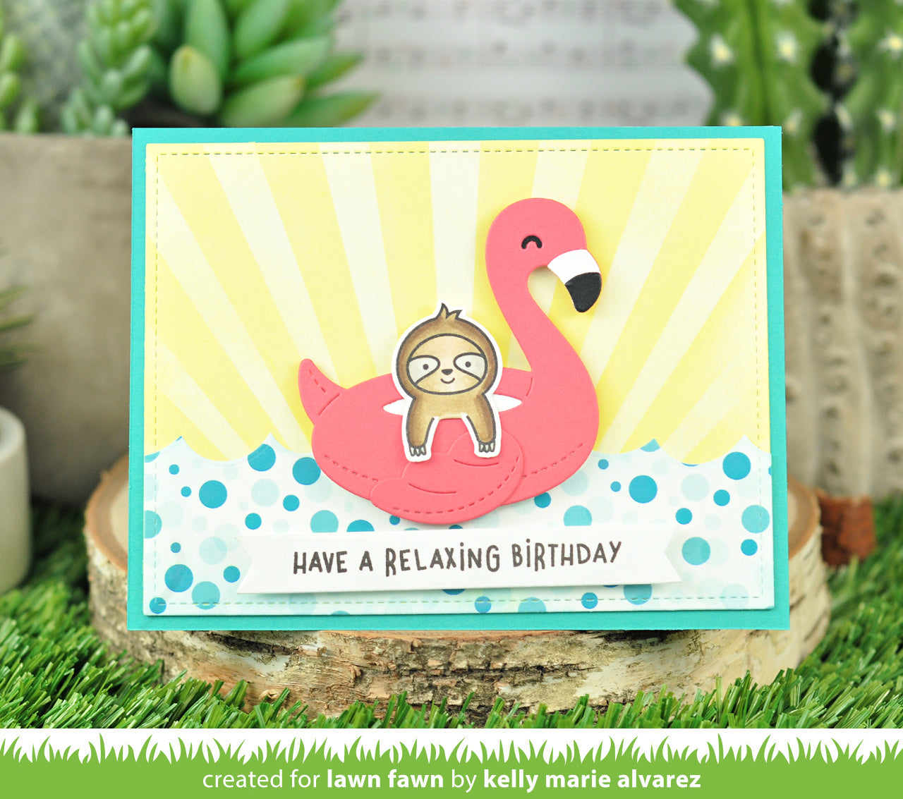 Flamingo Floatie Lawn Cuts