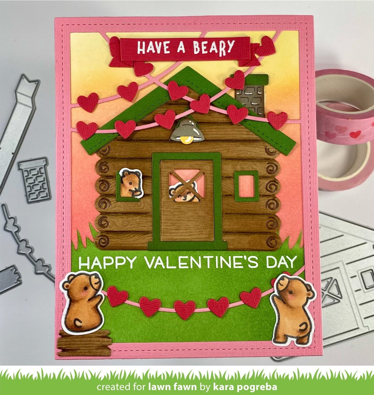 Heart Garland Backdrop: Portrait Lawn Cuts