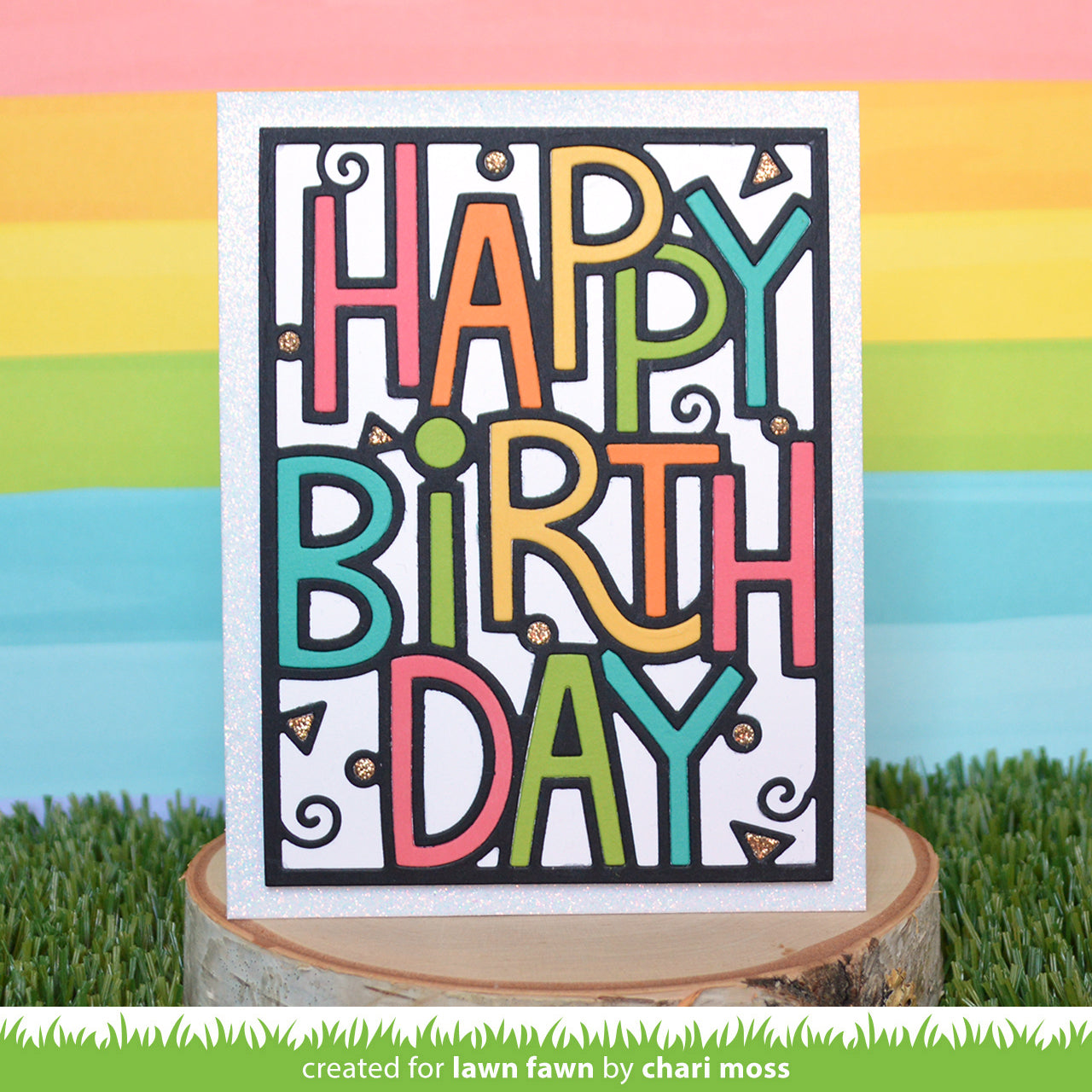Giant Outlined Happy Birthday: Portrait Lawn Cuts